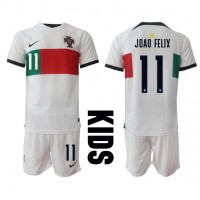 Portugal Joao Felix #11 Replika babykläder Bortaställ Barn VM 2022 Kortärmad (+ korta byxor)